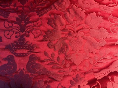 Scalamandre 100%silk Love Bird Special Red Pink MSRP USD 588/Y