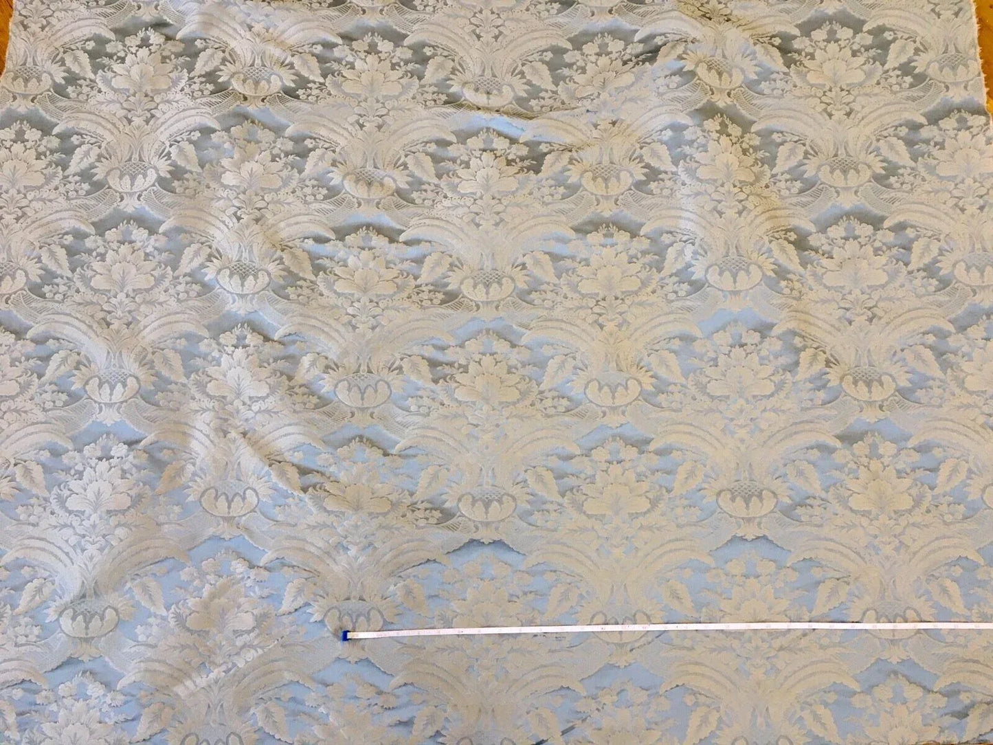 Silk Damask Classic Renaissance Sky Blue High End