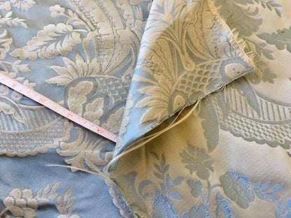Silk Damask Classic Renaissance Sky Blue High End