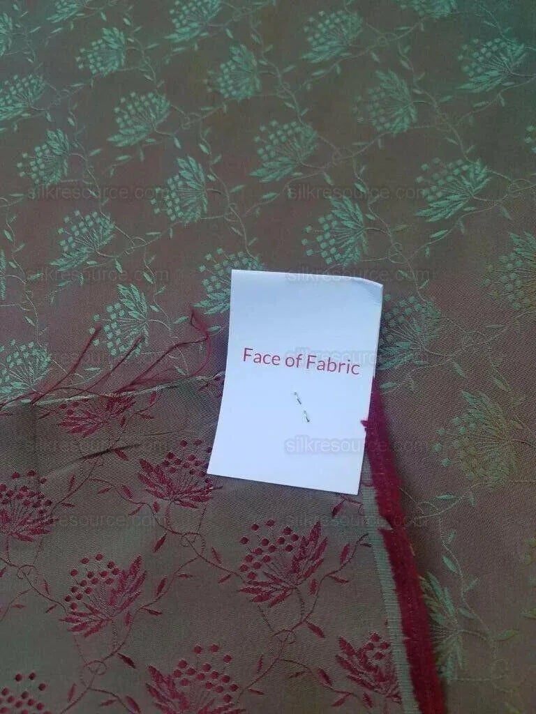 Bty Scalamandre Vanessa 100% Silk Lampas Petit Flower Red Green MSRP USD 288/Y