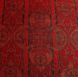 Yd Lee Jofa Gleneagle Damask “garnet” Red Gold Gothic Scottish Wool Chenille Medallion  MSRP USD290/y
