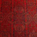 BY YD LEE JOFA GLENEAGLE DAMASK "GARNET" RED GOTHIC MEDALLION
