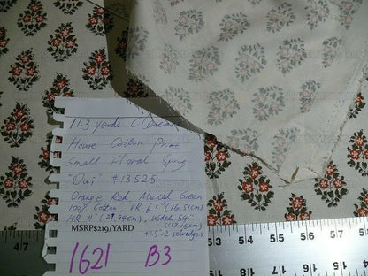 11.3y Clarence House "oui" French Fern/rust Indienne Pierre Frey