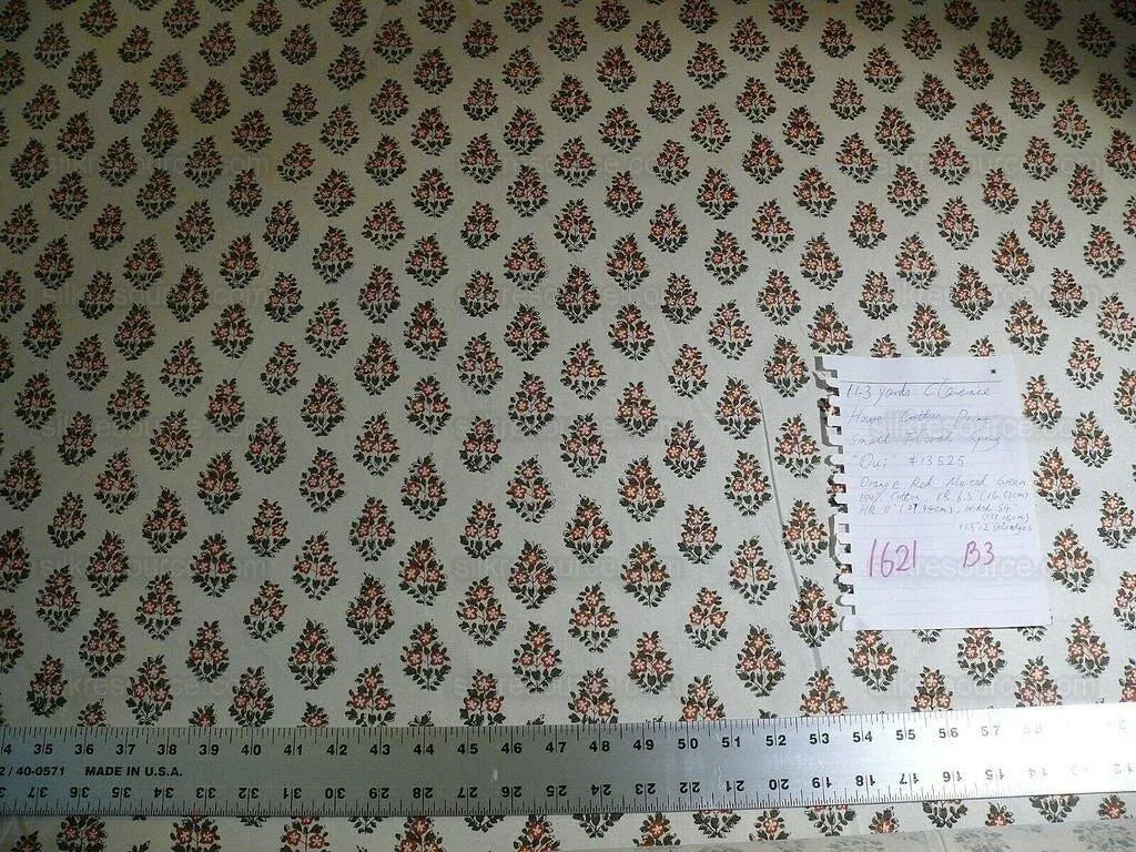 11.3y Clarence House "oui" French Fern/rust Indienne Pierre Frey