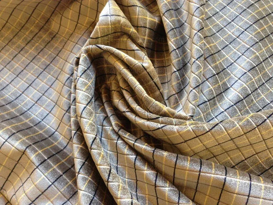 Lee Jofa Figaro Velvet Check "truffle" Grey Check Fr Italy Bty