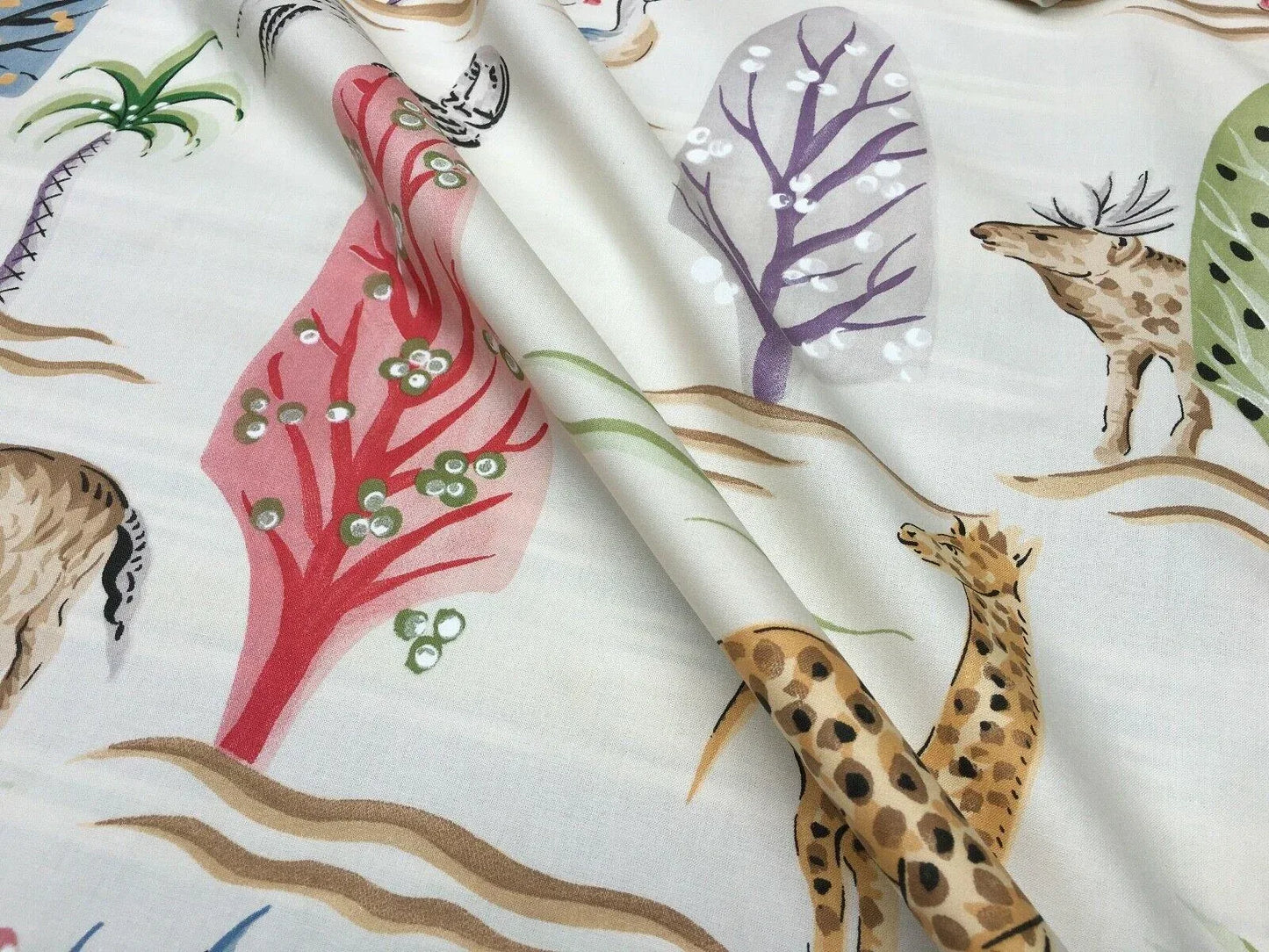 Clarence House Eden Cotton Print Tiger Elephant Zebra Animal Safari MSRP USD 216/Y