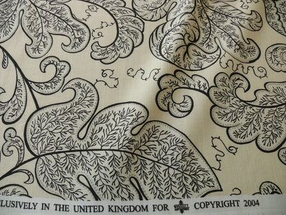 Bty Scalamandre Wallace Linen Print Charcoal Grey On Eggshell Pale Yellow Chintz From Uk MSRP USD 160/y