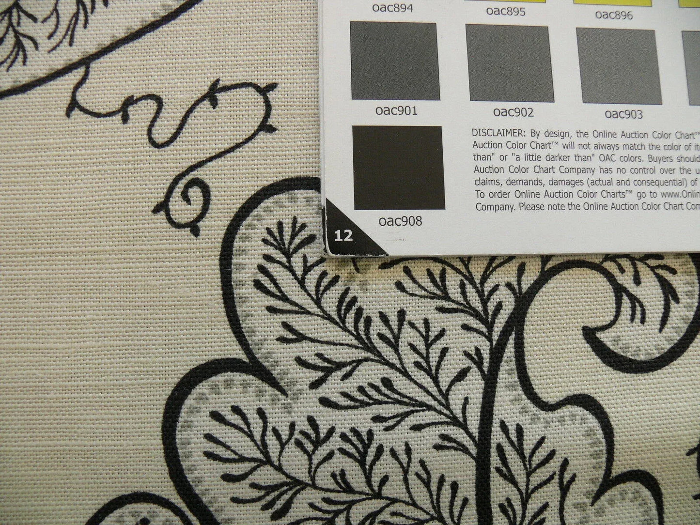Bty Scalamandre Wallace Linen Print Charcoal Grey On Eggshell Pale Yellow Chintz From Uk MSRP USD 160/y