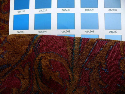 Yd Lee Jofa Gleneagle Damask “garnet” Red Gold Gothic Scottish Wool Chenille Medallion  MSRP USD290/y