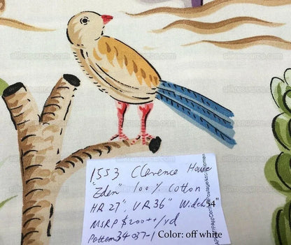 Clarence House Eden Cotton Print Tiger Elephant Zebra Animal Safari MSRP USD 216/Y