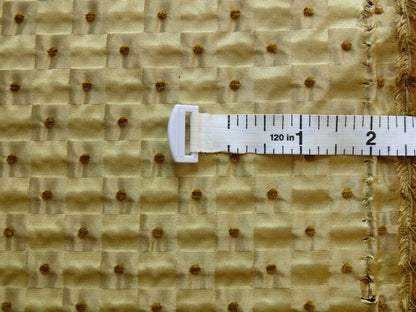 F. Schumacher Italian Silk Mini Check Petit Fall Dot Pure Gold MSRP USD 268Y