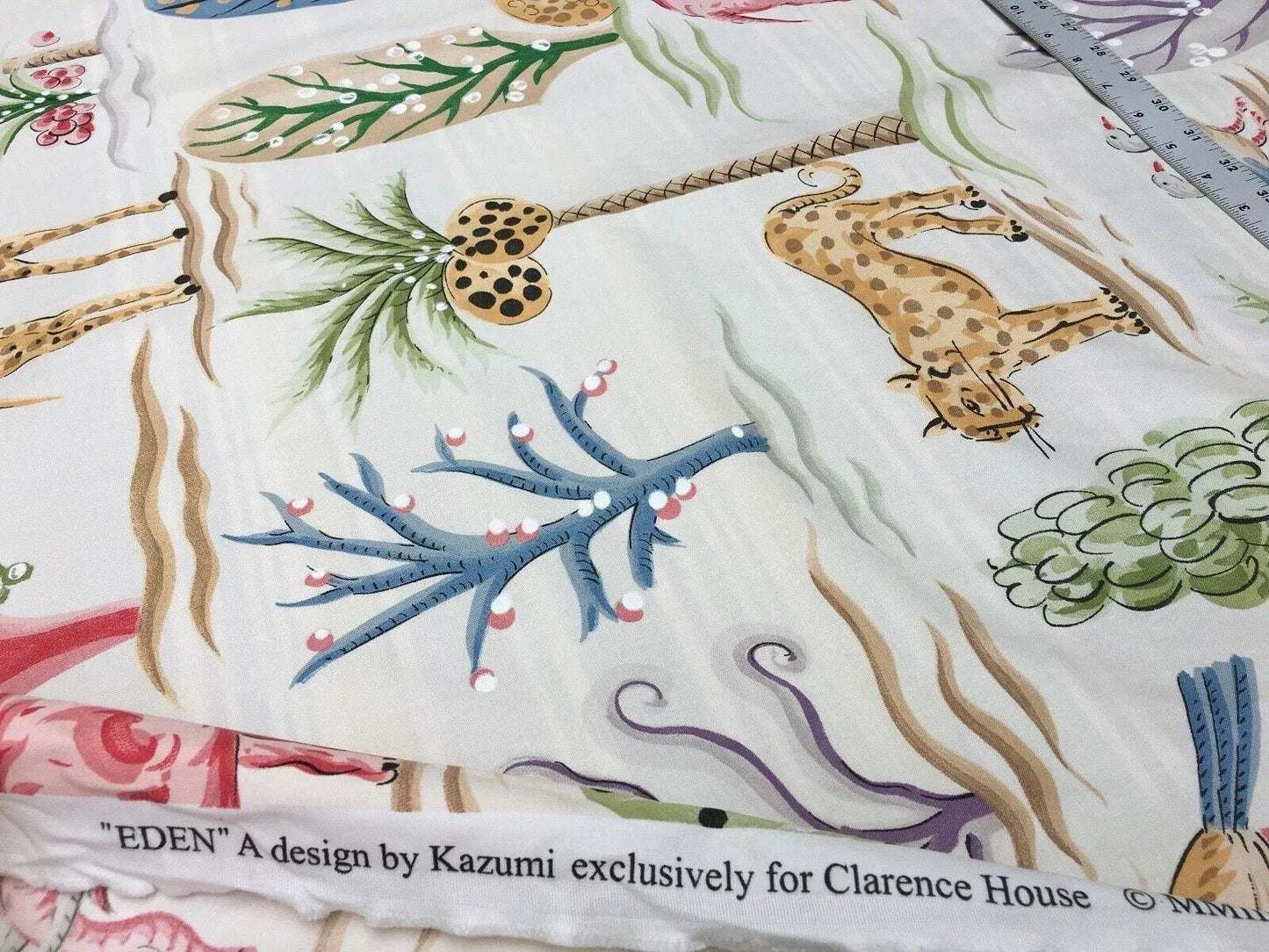 Clarence House Eden Cotton Print Tiger Elephant Zebra Animal Safari MSRP USD 216/Y