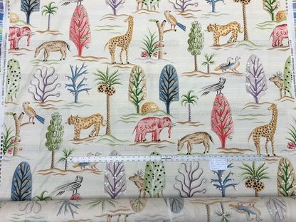 Clarence House Eden Cotton Print Tiger Elephant Zebra Animal Safari MSRP USD 216/Y