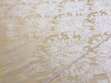 100% SILK DAMASK CLASSIC RENAISSANCE CREAM WHITE HIGH END