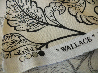 Bty Scalamandre Wallace Linen Print Charcoal Grey On Eggshell Pale Yellow Chintz From Uk MSRP USD 160/y