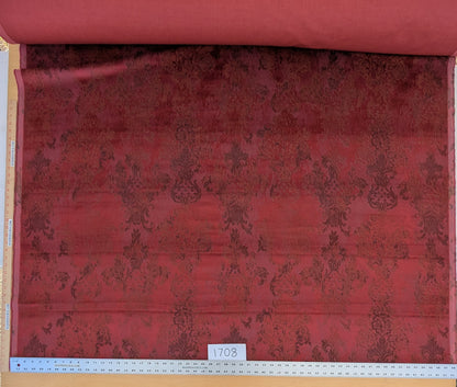 Venice Ruby Velvet Rich Red Printed Renaissance Damask Radiance
