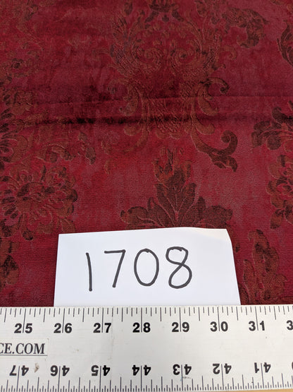 Venice Ruby Velvet Rich Red Printed Renaissance Damask Radiance