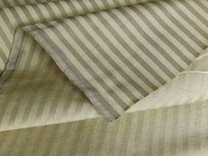 Scalamandre 100% Silk Taffeta Pin Stripe Pale Grey Sage Green Bty #380