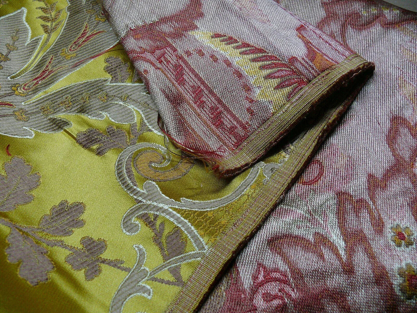 2.5y Scalamandre Verdi Lampas Or Gold Silk Stunning MSRP USD 3012 Special Order