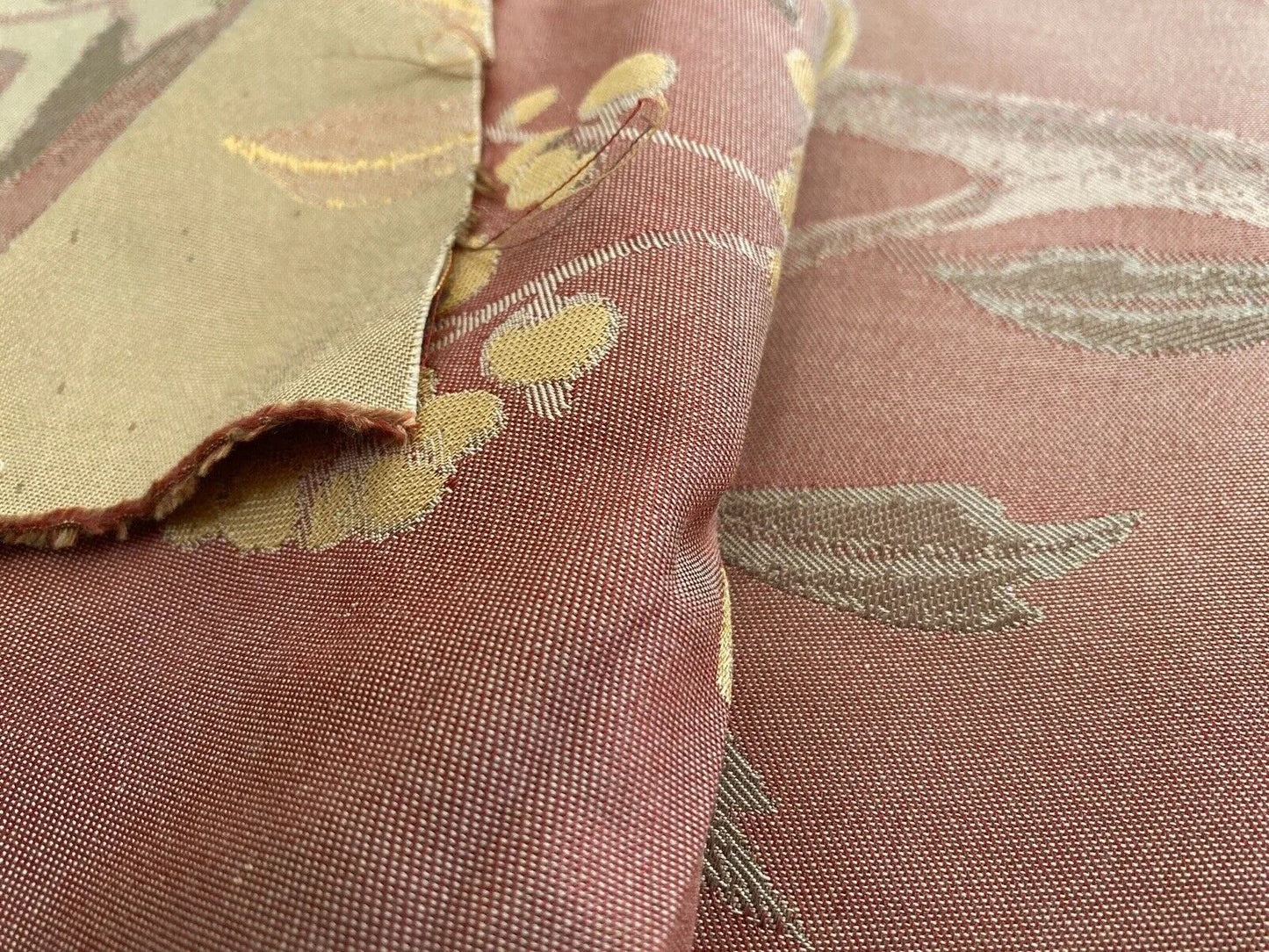 10.75yards Lee Jofa Japanese Garden Plum Red Gold Bird Peony Chinoiserie