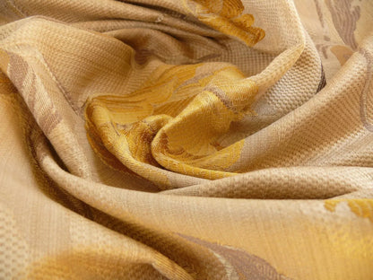 by yard Brunschwig &amp; Fils Clavelina Tulips Golden Yellow on Antique Gold #556