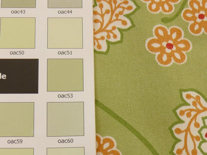 By yard Scalamandre Winslett Foliage Cotton Print in Green Red Orange White Hand Printed in Italy MSRP$160/Y