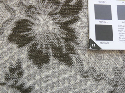 3.6yards Claremont Dark Grey Smoke Brocade Chenille Vine Chardin Chenille Flowers