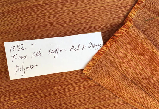 By yard Kravet Faux Silk Taffeta Saffron Red Orange Gold Strie Iridescent #1582