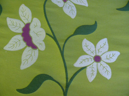 by yard Scalamandre Charlize Green White Heavy Lily Tapestry Art Nouveau Linen Blend MSRPUSD250+