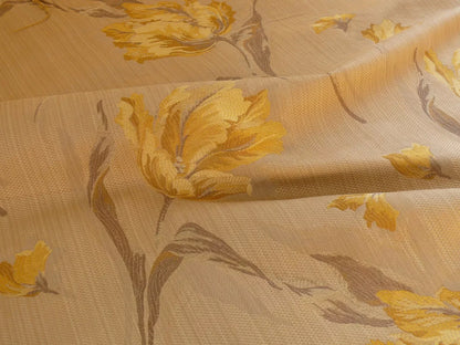by yard Brunschwig &amp; Fils Clavelina Tulips Golden Yellow on Antique Gold #556
