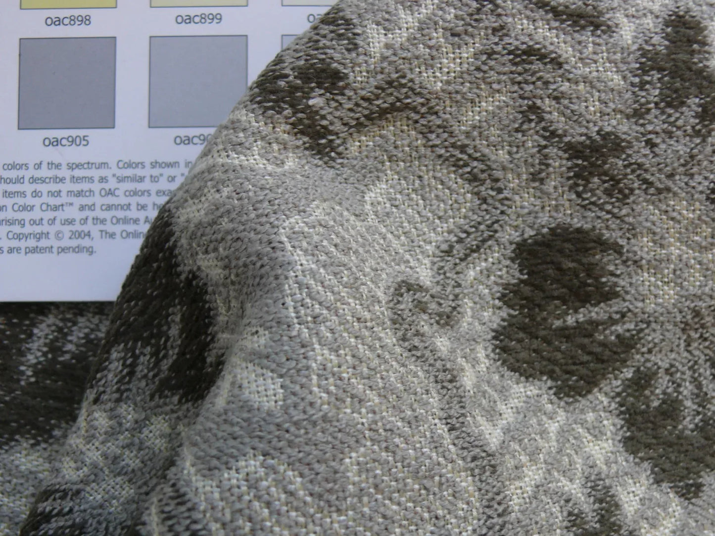 3.6yards Claremont Dark Grey Smoke Brocade Chenille Vine Chardin Chenille Flowers