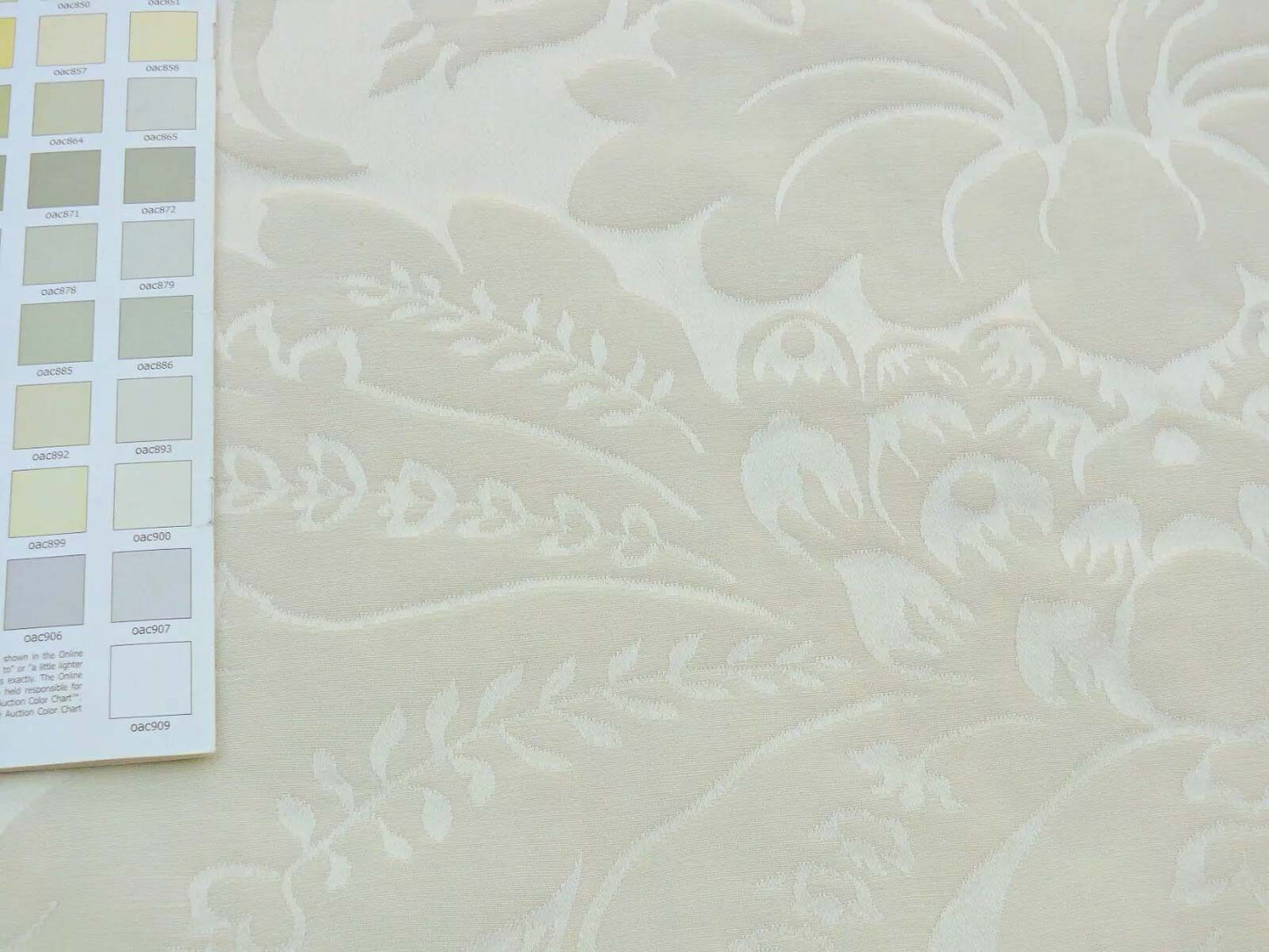 By Yard Scalamandre "Hunt Damask" in Special Ivory 100% Cotton Renaissance Damask Heavy MSRP USD300+/Y
