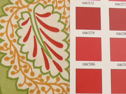 By yard Scalamandre Winslett Foliage Cotton Print in Green Red Orange White Hand Printed in Italy MSRP$160/Y