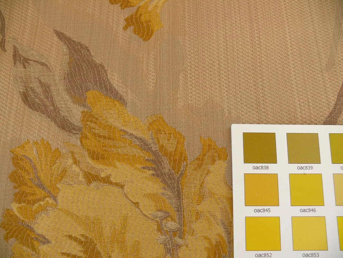 by yard Brunschwig &amp; Fils Clavelina Tulips Golden Yellow on Antique Gold #556