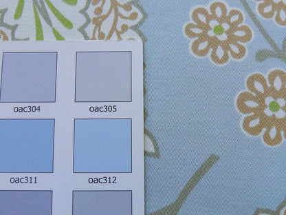 By yard Scalamandre Winslett Foliage Cotton Print in Blue Orange White Hand Printed in Italy MSRP$160/Y