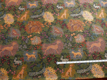 Kravet Exotic Jungle Animal Tapestry Dog Peacock Lion 1.2y