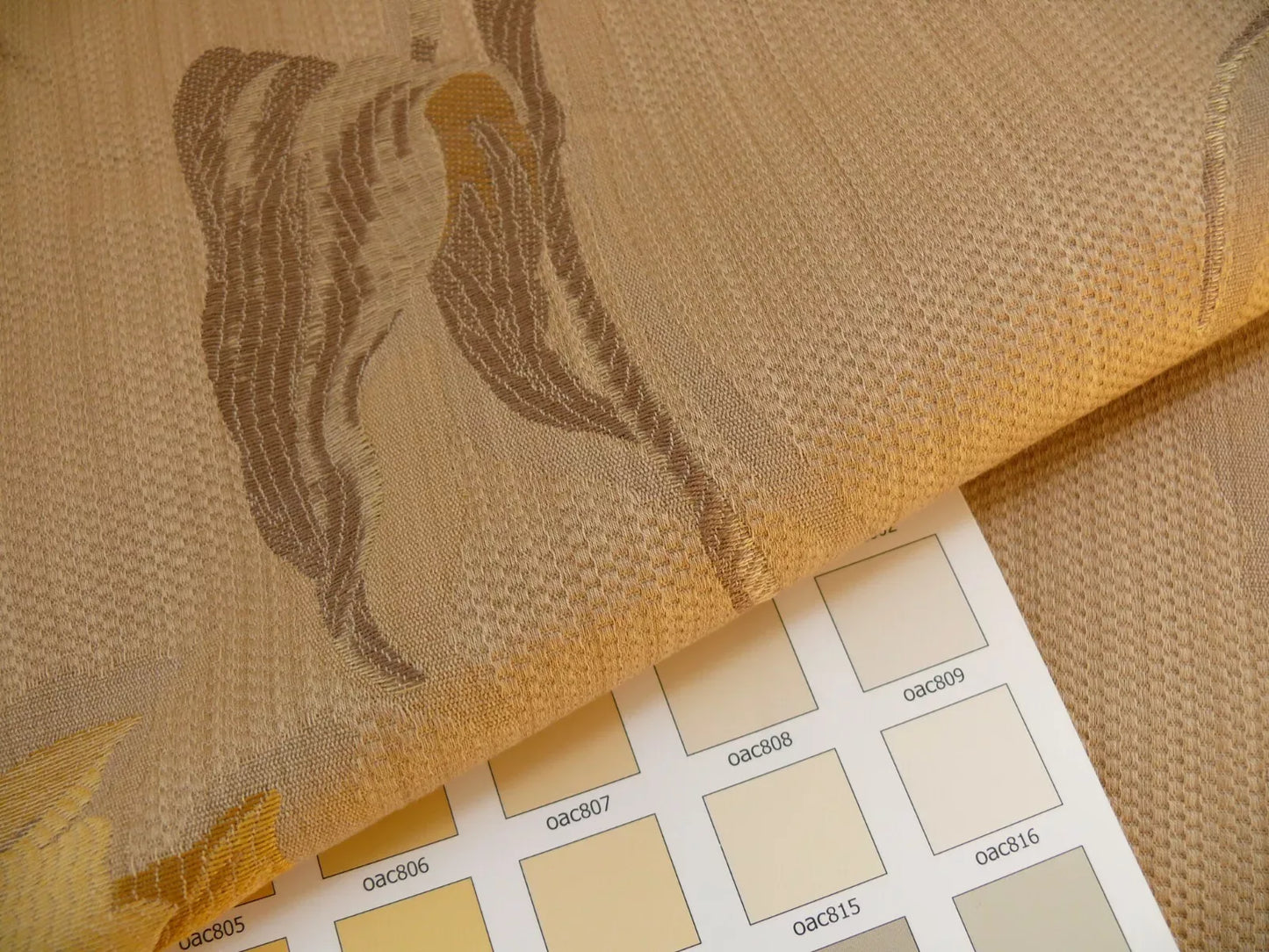 by yard Brunschwig &amp; Fils Clavelina Tulips Golden Yellow on Antique Gold #556