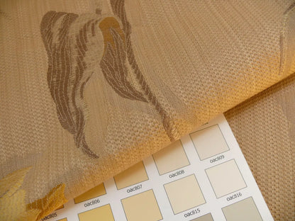 by yard Brunschwig &amp; Fils Clavelina Tulips Golden Yellow on Antique Gold #556