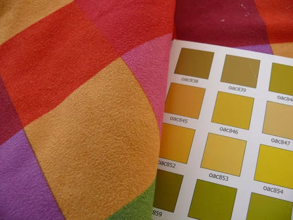 6.3Y Carnaval Cheerful Faux Suede Printed Square Pink Red Purple Gold #1179