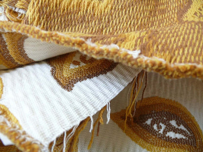 3.875Y Kravet Winterthur Yellow Ocher Crewel Styled Jacobean Flower Thick