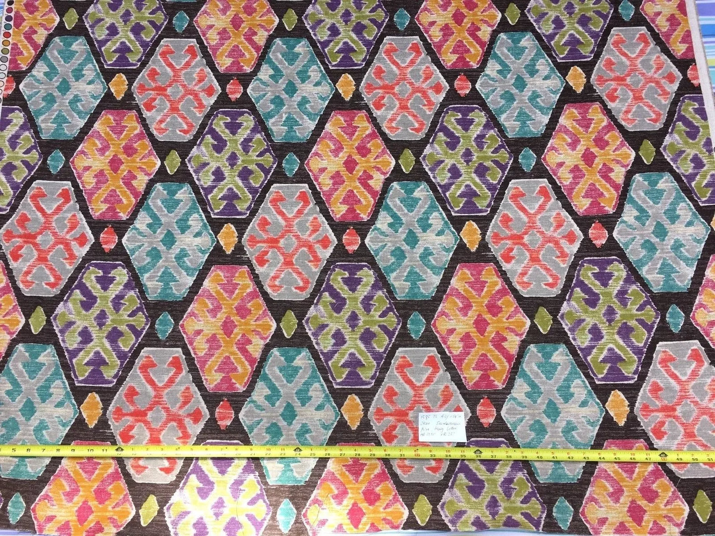 4.5yards Ikat Southwestern Cotton Duck Print #1585