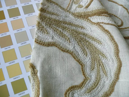 By Yd Clarence House Crewel Paisley Browns on Cream MSRP USD310/Y #1336