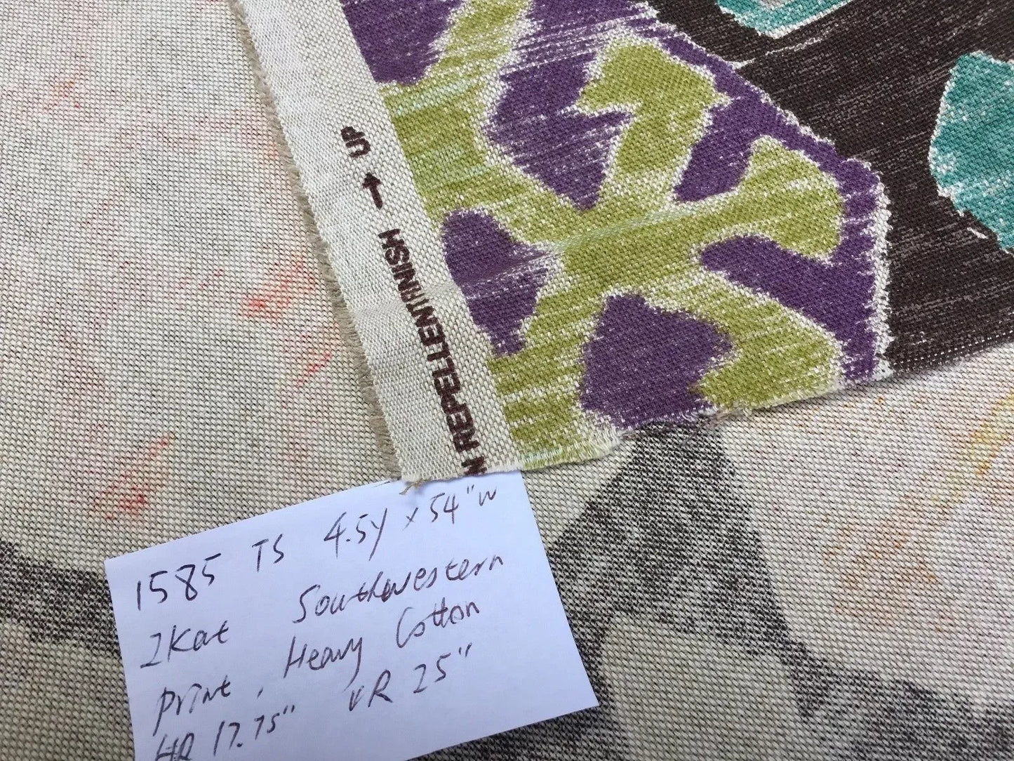 4.5yards Ikat Southwestern Cotton Duck Print #1585