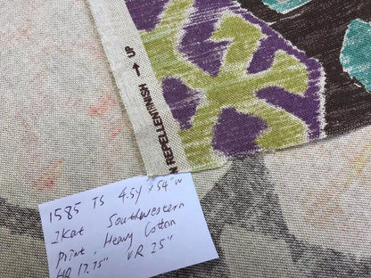 4.5yards Ikat Southwestern Cotton Duck Print #1585