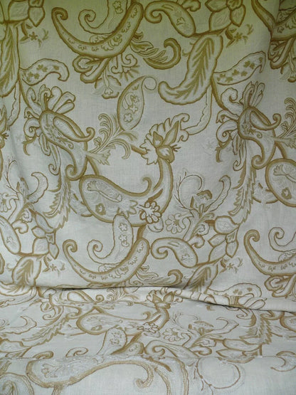 By Yd Clarence House Crewel Paisley Browns on Cream MSRP USD310/Y #1336