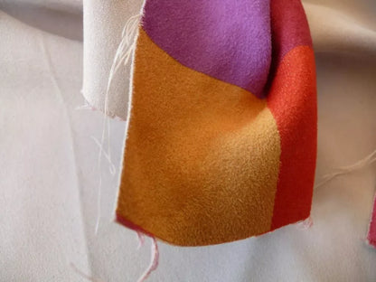 6.3Y Carnaval Cheerful Faux Suede Printed Square Pink Red Purple Gold #1179