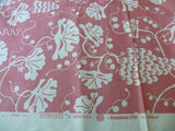 3.375Y Brunschiwig  &amp; Fils Dionysos Leaf Grapevine Linen Coral Pink and Cream Viticulture