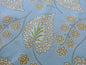 By yard Scalamandre Winslett Foliage Cotton Print in Blue Orange White Hand Printed in Italy MSRP$160/Y