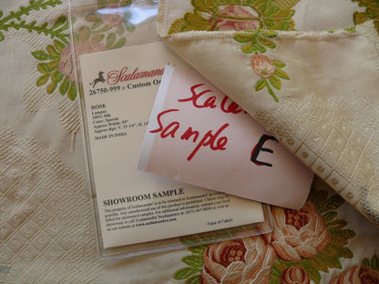 Scalamandre "Rose" Silk Lampas Square High End Fabric MSRP USD 500+/Y E48
