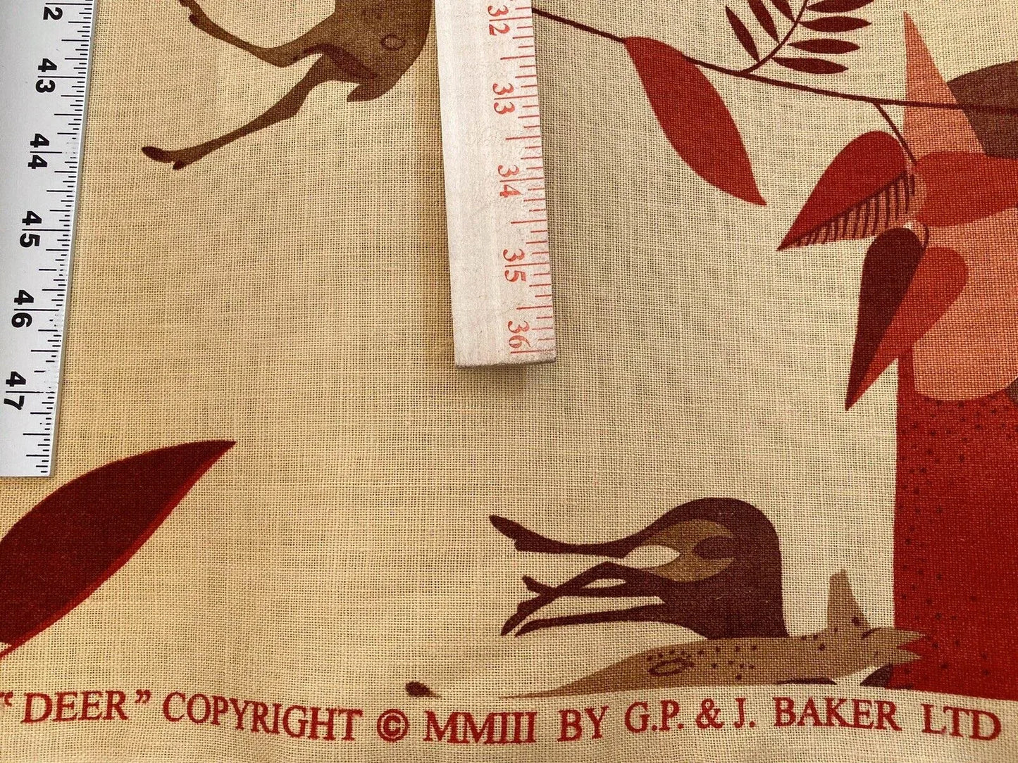 Lee Jofa G.P. and Baker Deer Forest Linen Red Terra-Cotta on Sand